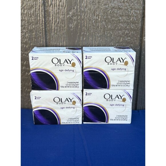 Lot of 4 Olay Body Age Defying Moisturizing Beauty Bar Soap 2 Pack New Old Stock - Picture 1 of 4